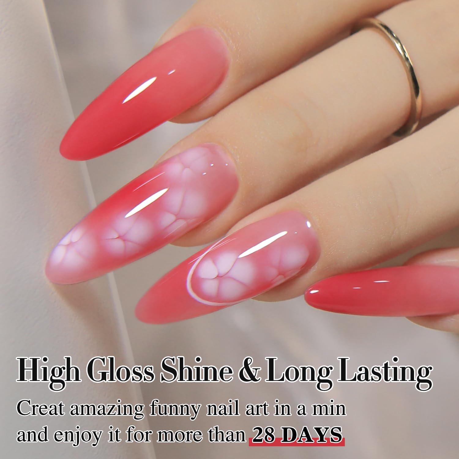 Double Rhythm blooming gel para diseños de acuarela en uñas.
