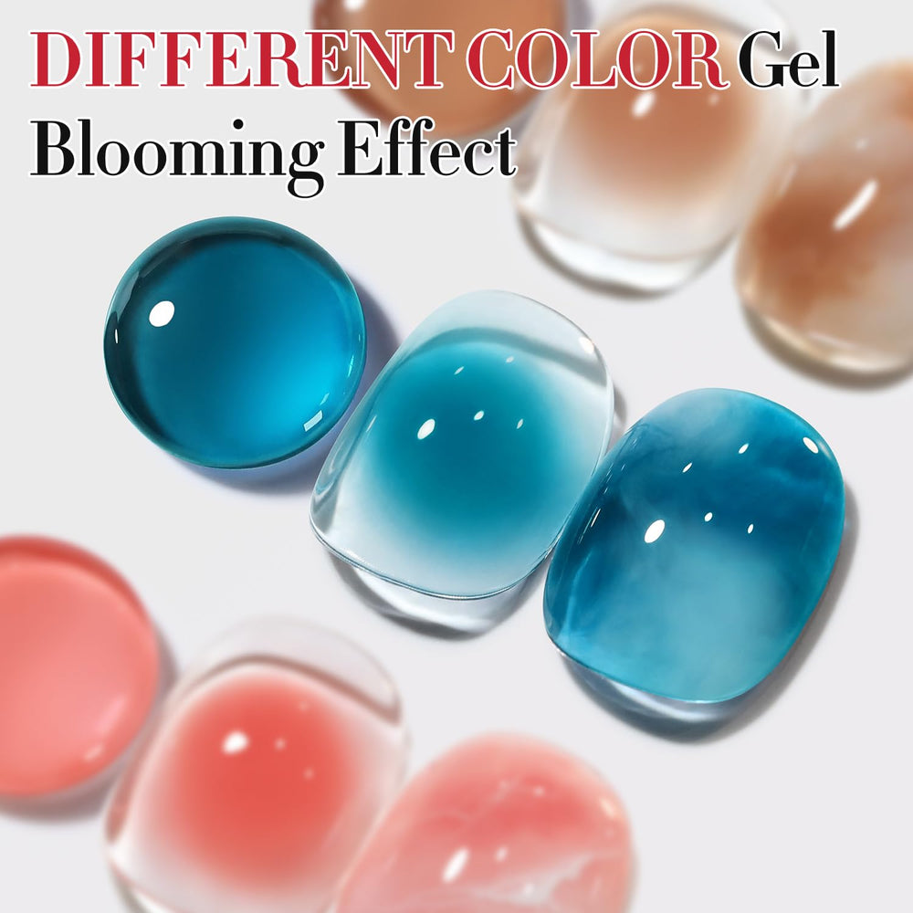 Double Rhythm blooming gel facilita diseño de mármol en uñas.