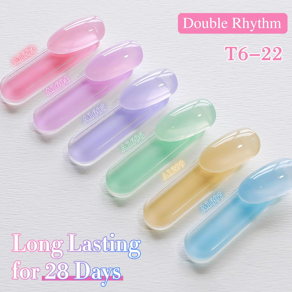 Envase gel Double Rhythm con acabado brillante.