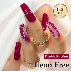 Double Rhythm gel-polish, acabado de alto brillo en uñas.