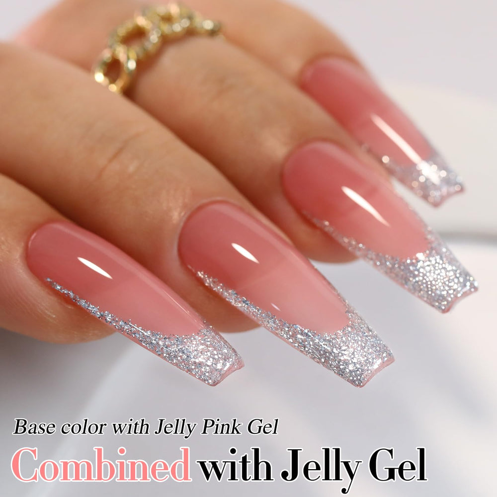 Double Rhythm esmalte gel brillo plateado, efecto lustre