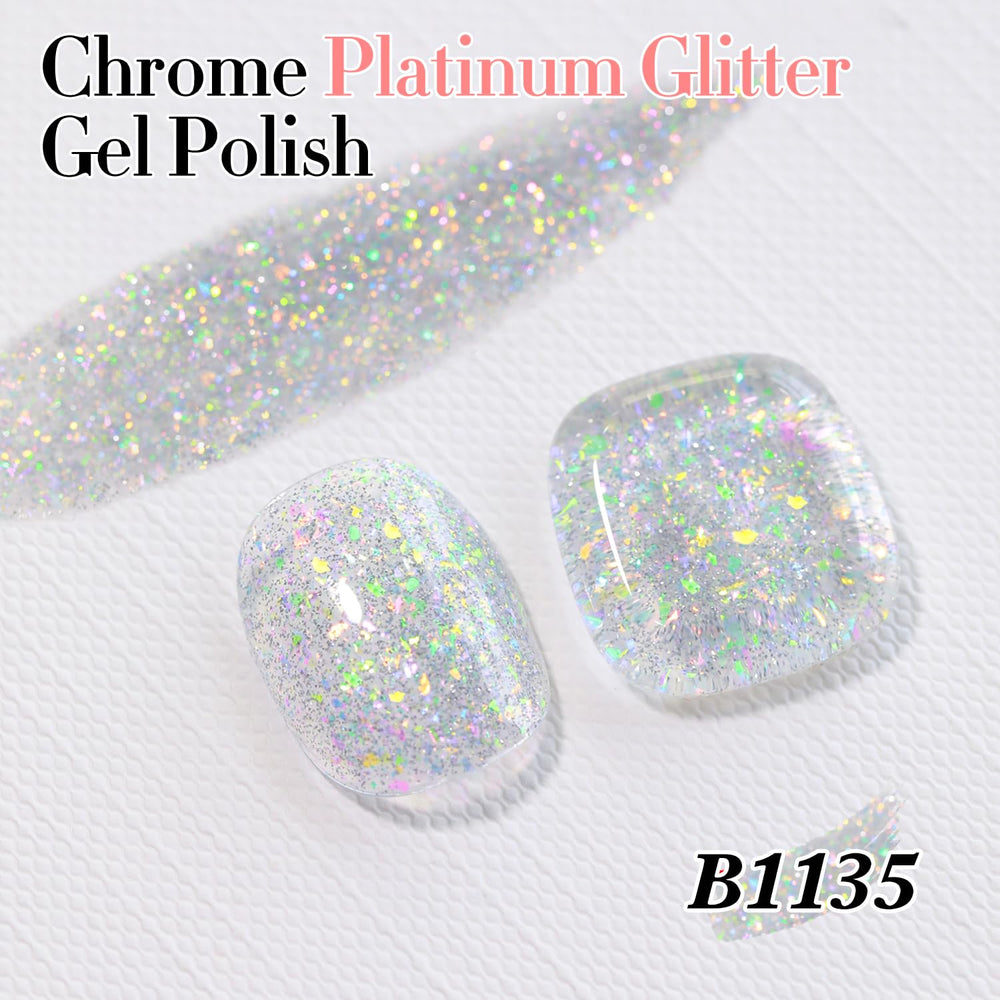Double Rhythm Esmalte Gel Glitter: reflejo arcoíris para uñas llamativas