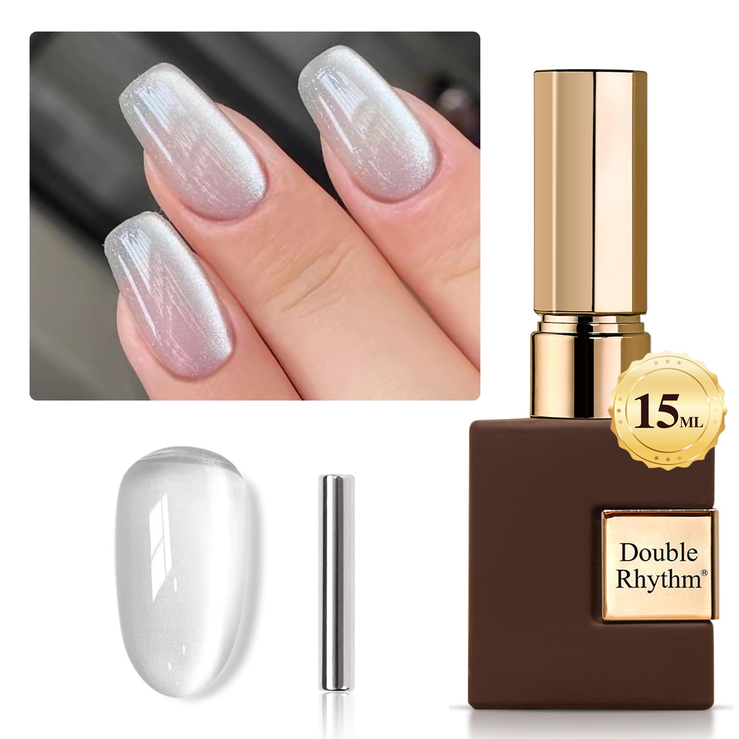 Double Rhythm es esmalte gel ojo de gato 15 ml con efecto brillo cambiante