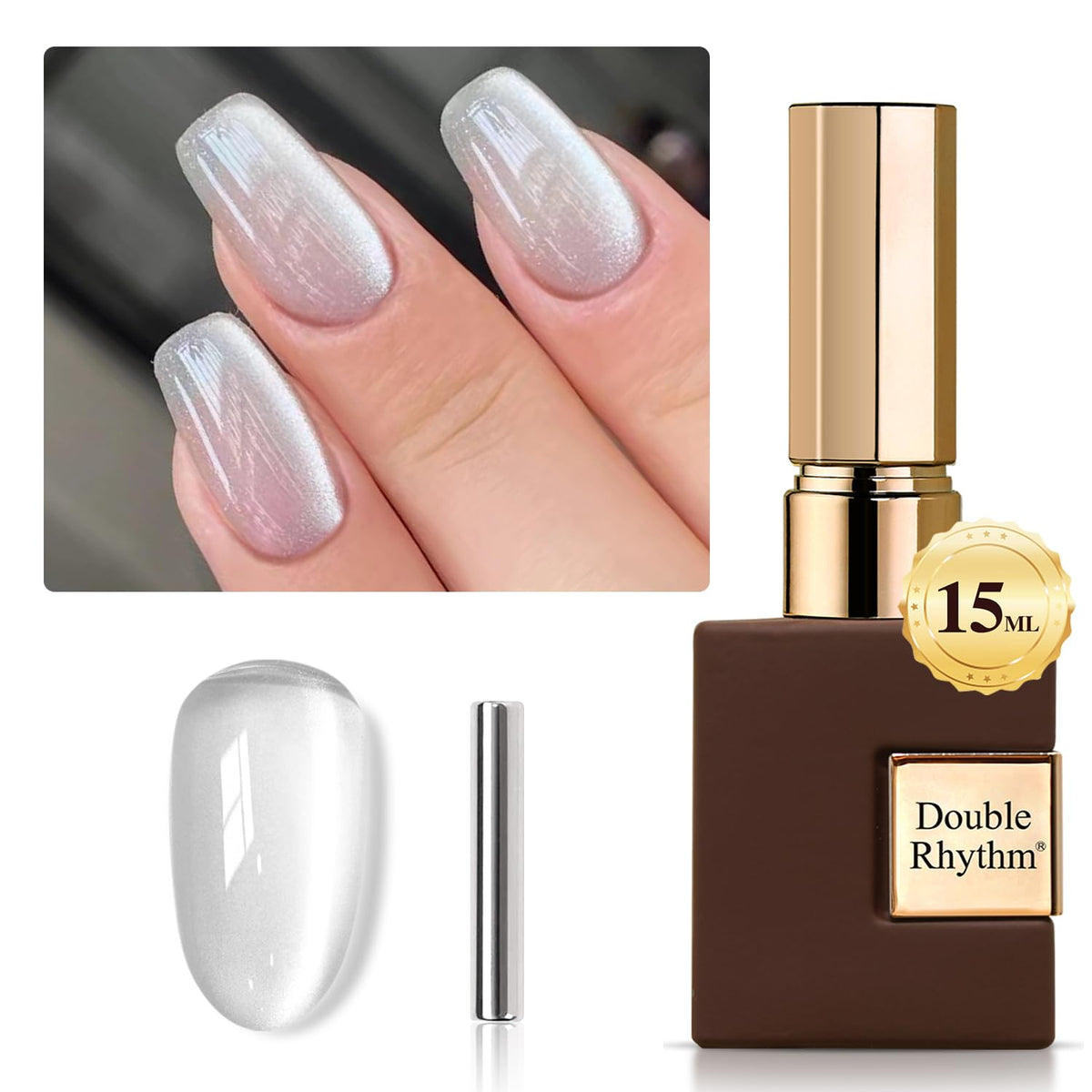 Double Rhythm es esmalte gel ojo de gato 15 ml con efecto brillo cambiante