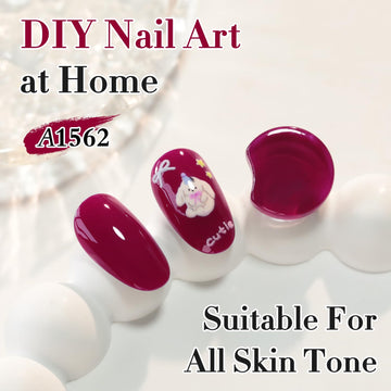 Double Rhythm gel-polish, tono púrpura-rojo C1562 para uñas.