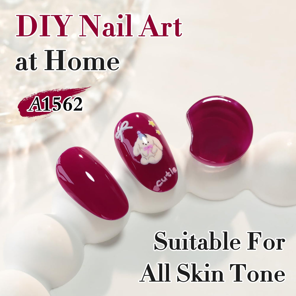 Double Rhythm gel-polish, tono púrpura-rojo C1562 para uñas.
