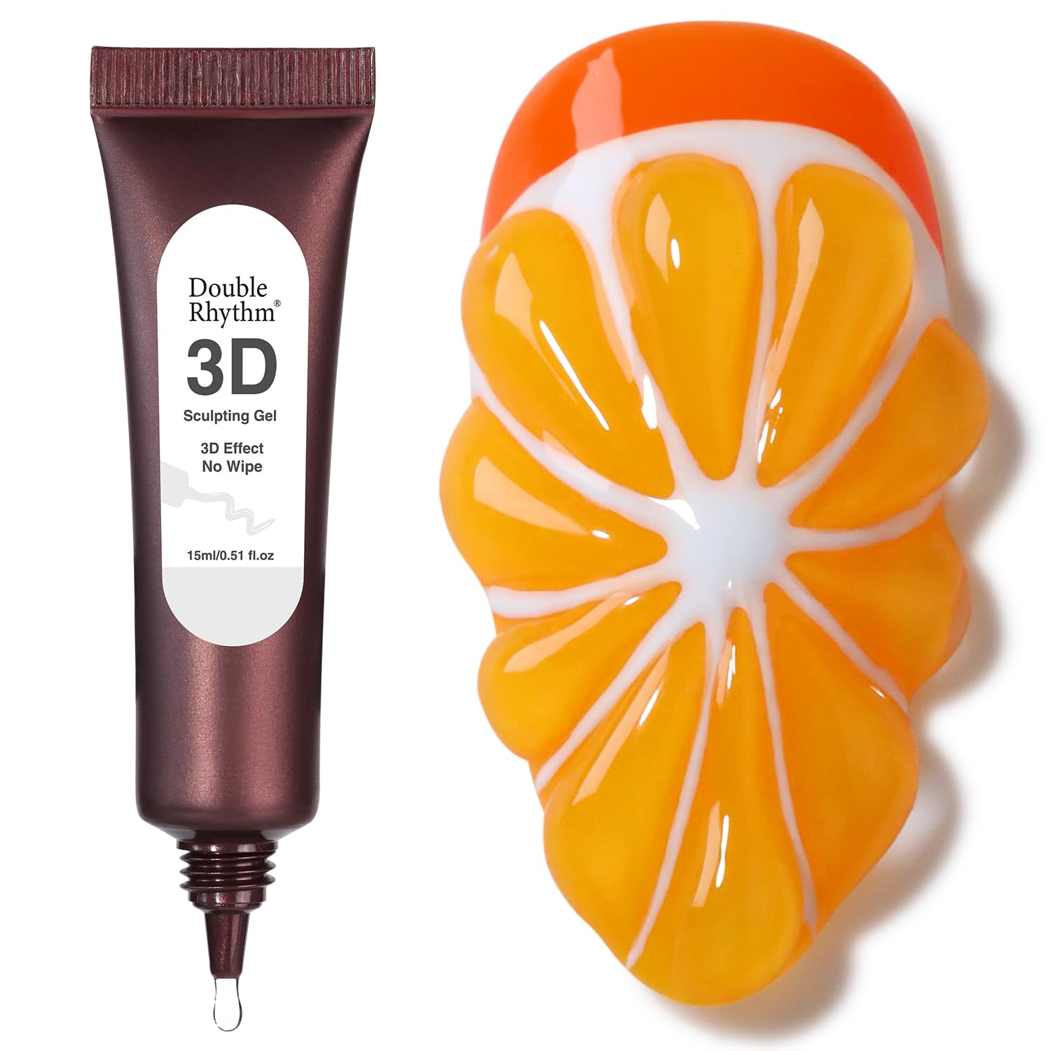 Double Rhythm gel de escultura 3D claro en botella para crear diseños nítidos en casa.
