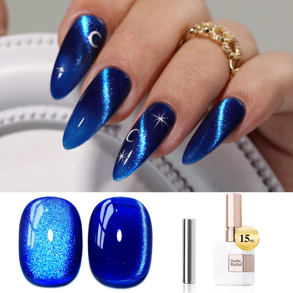 Double Rhythm gel ojo de gato 15ml con efecto magnético para uñas modernas.