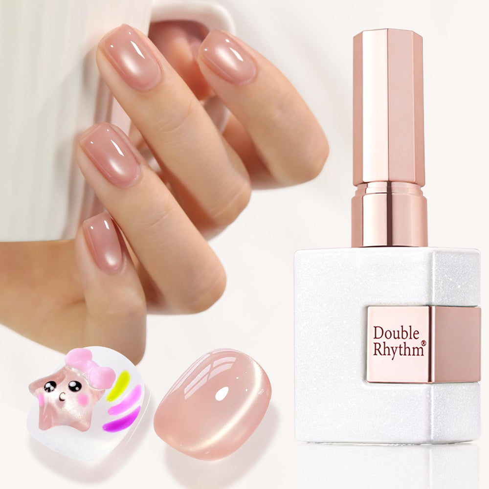 Double Rhythm Jelly Glass: botella de 15 ml, tono translúcido para uñas brillantes