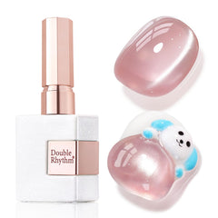 Double Rhythm gel uñas, efecto ojo gato translúcido para estilo.