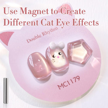 Imán de Double Rhythm para lograr efecto ojo de gato en uñas.