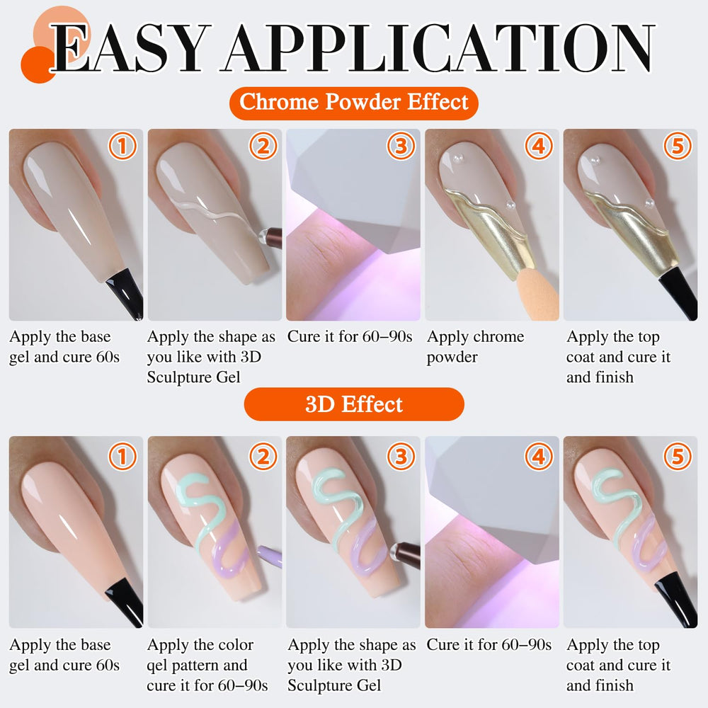 Double Rhythm gel 3D permite decorar uñas con efectos sorprendentes.