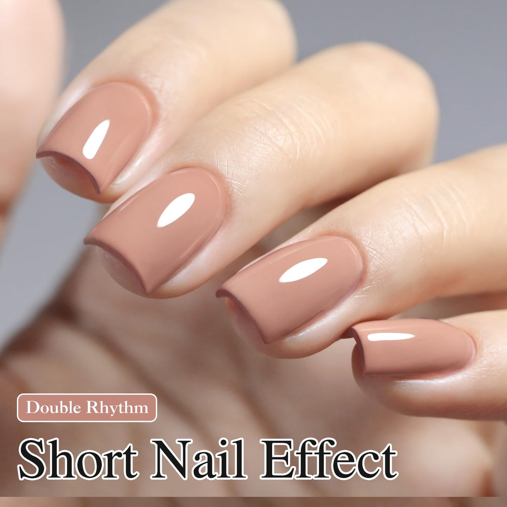 Double Rhythm Skin Nude, acabado brillante que realza uñas y reflejos.