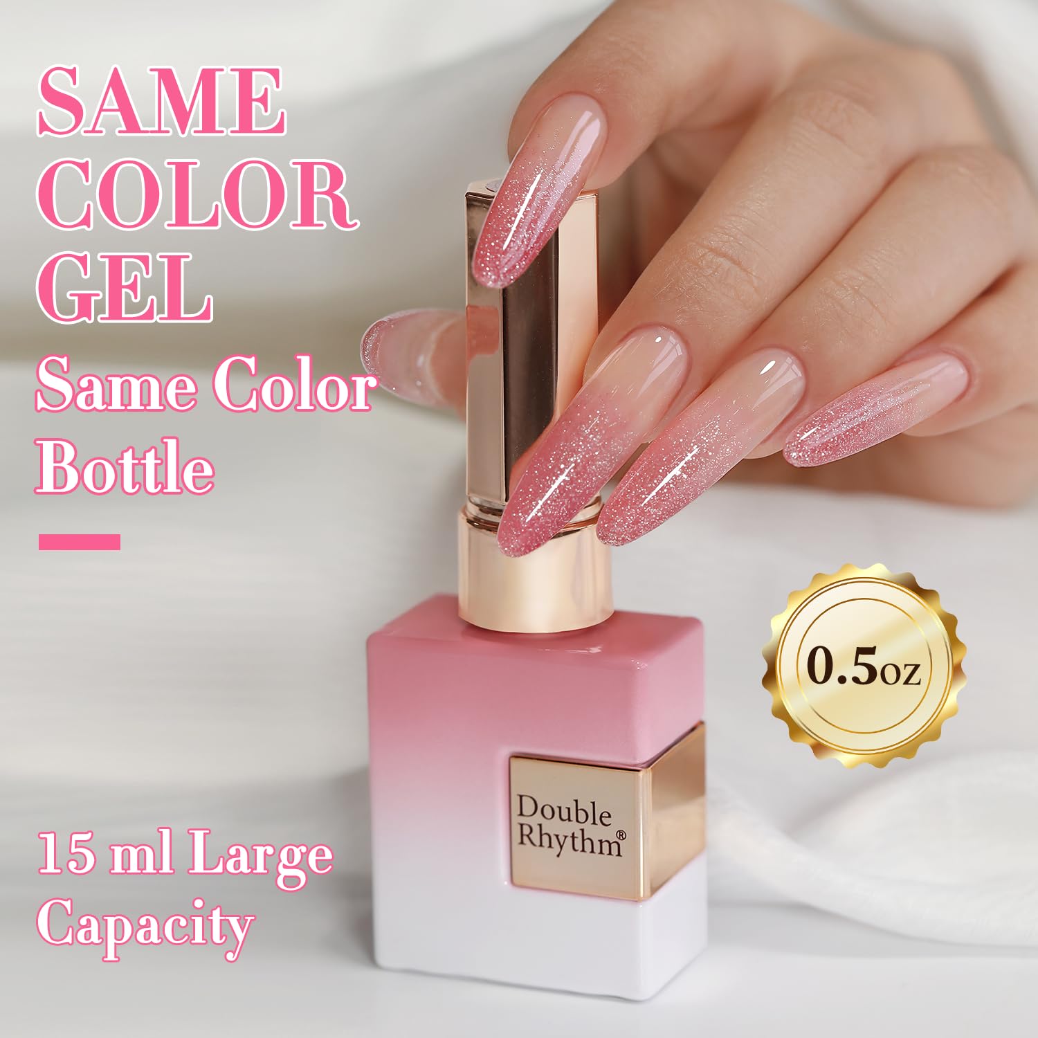 Variedad de colores Rosa Claro en Double Rhythm para uñas suaves.