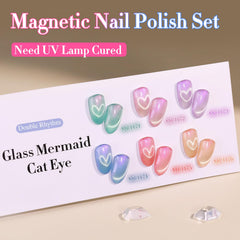 Double Rhythm vernis gel effet œil-de-chat magnétique pour un look captivant.