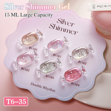 Vernis gel paillettes brillantes Double Rhythm rose