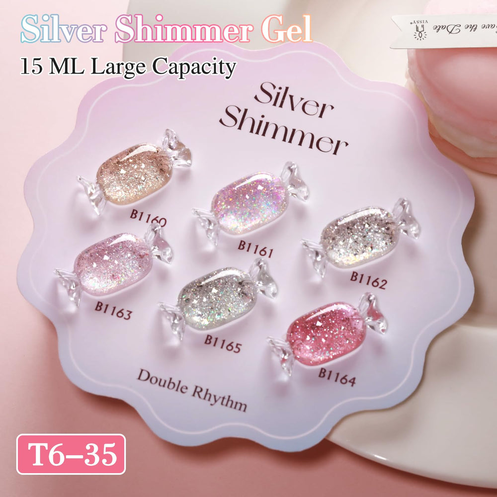 Vernis gel paillettes brillantes Double Rhythm rose