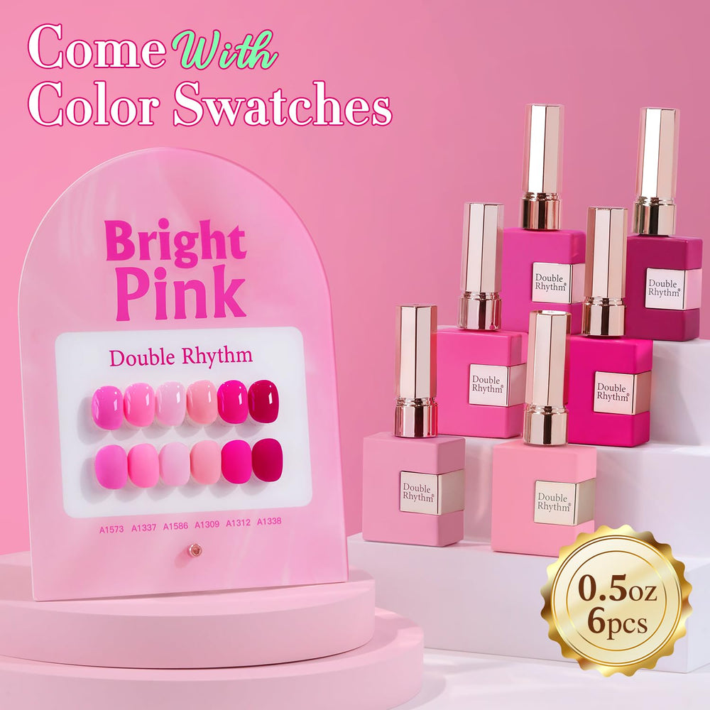 Double Rhythm vernis gel violet neon, couleur vive pour le nail art à domicile.