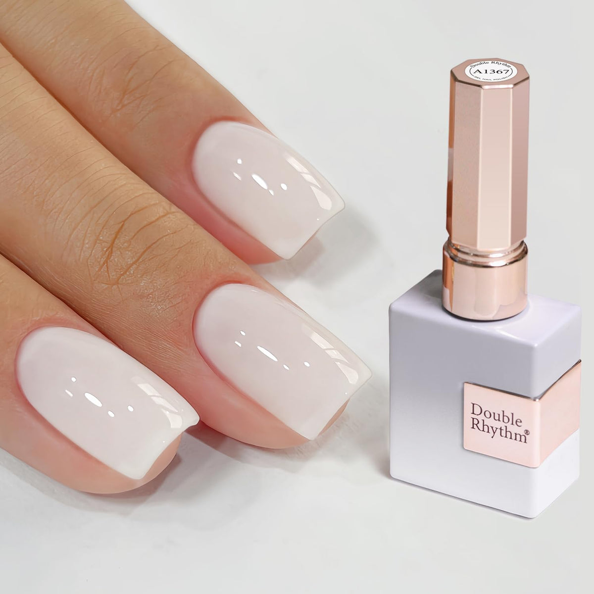 Double Rhythm Esmalte gel 15 ml en botella, color translúcido para uñas brillantes.