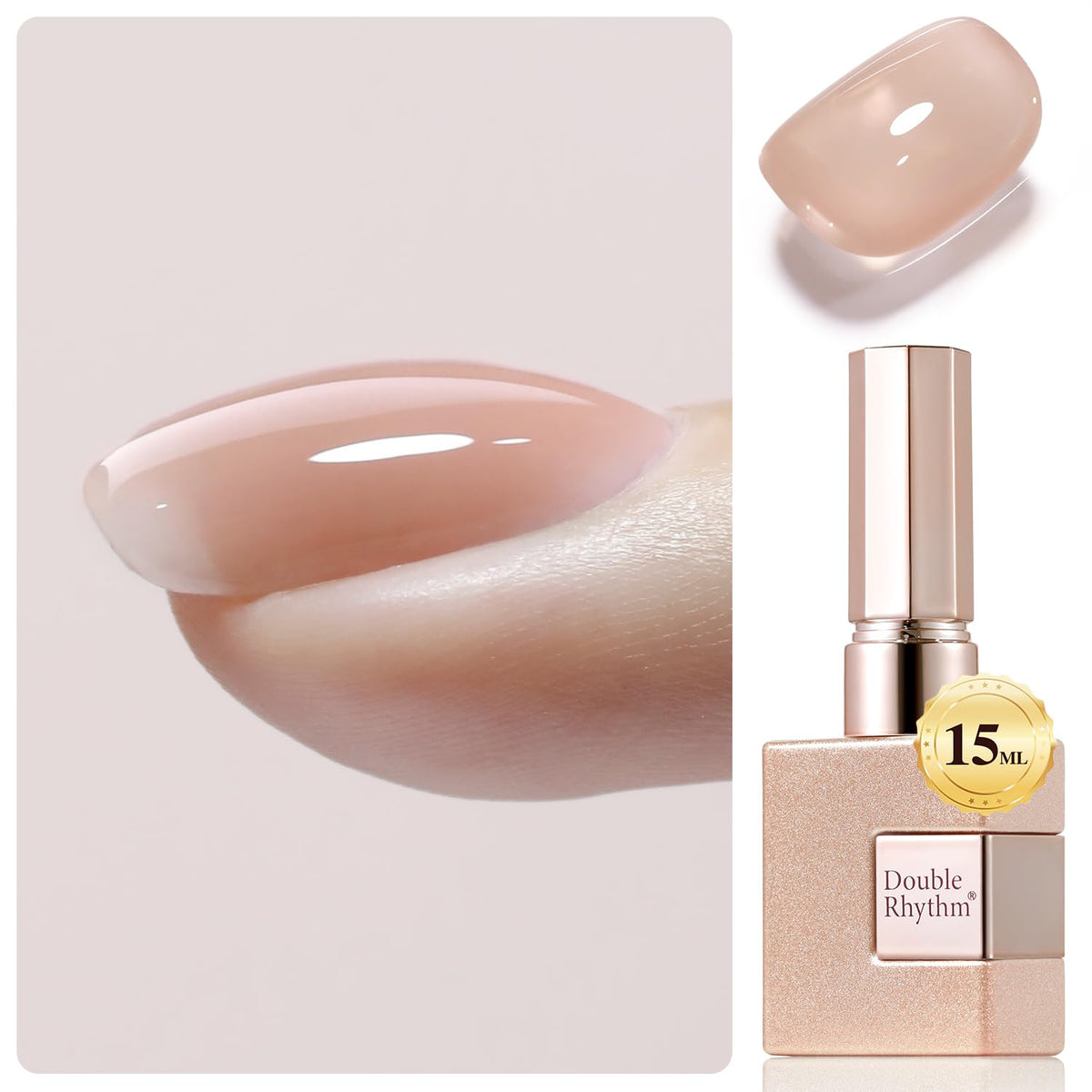 Double Rhythm es esmalte gel claro para uñas con acabado natural.
