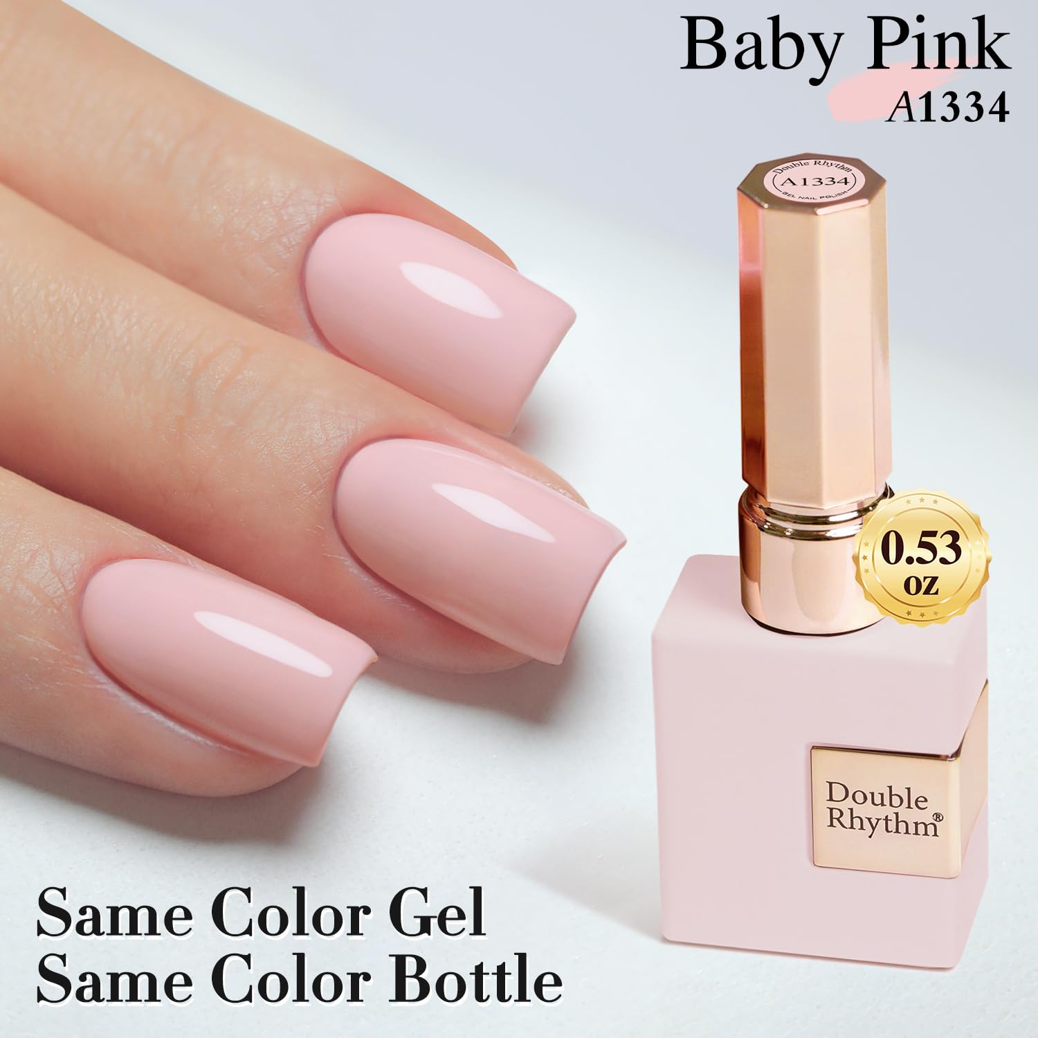 Double Rhythm esmalte gel rosa bebé, ideal como regalo para amantes del arte de uñas