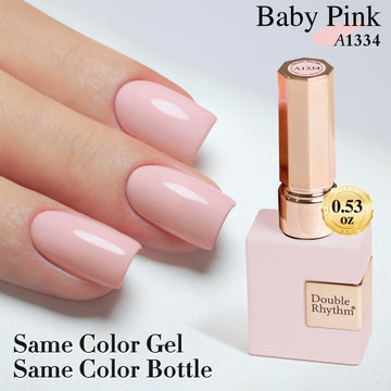 Double Rhythm esmalte gel rosa bebé, ideal como regalo para amantes del arte de uñas