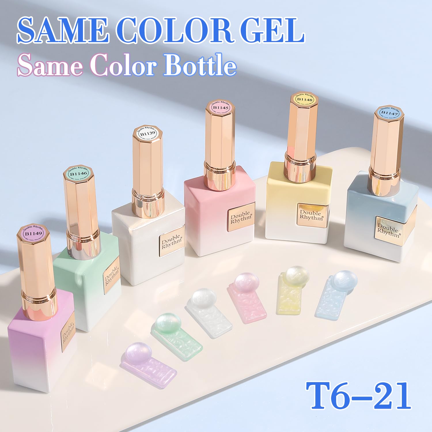 Doublerhythm esmalte gel verde en botella, tono fresco para looks veraniegos