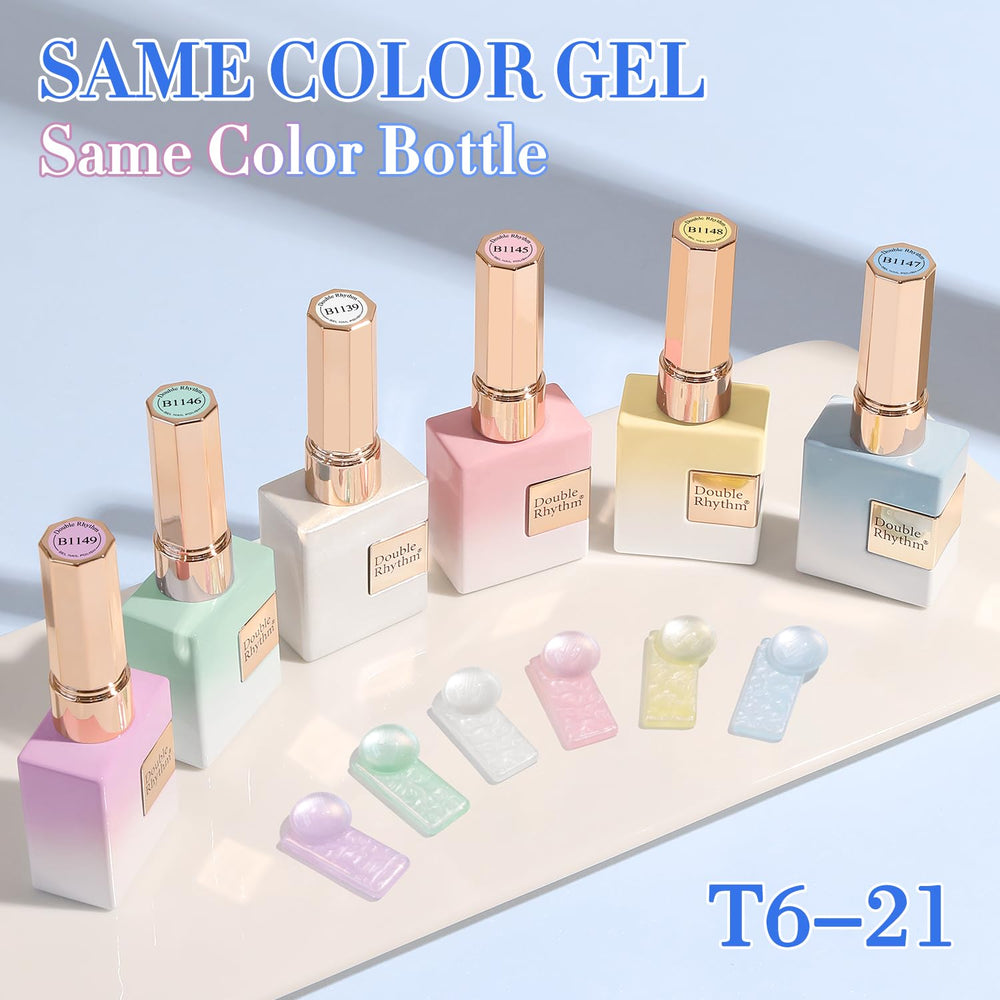 Doublerhythm esmalte gel verde en botella, tono fresco para looks veraniegos