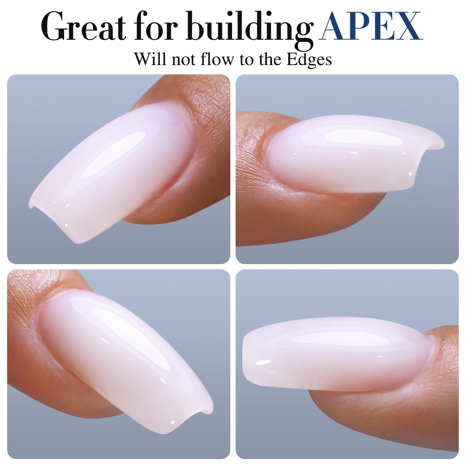Extensión de uñas larga con gel de secado UV/LED Double Rhythm.