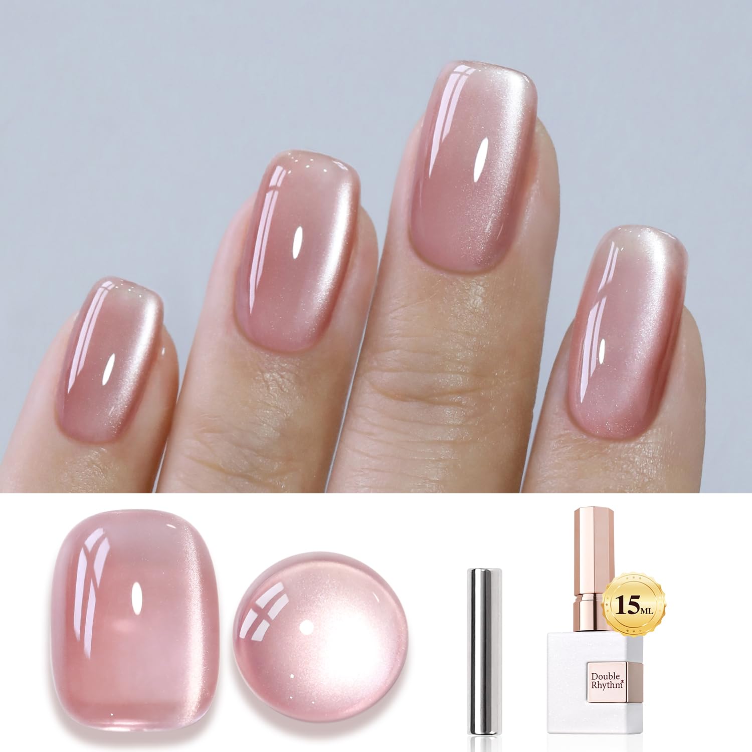 Double Rhythm Jelly Gel ojo de gato con imán, ideal para uñas llamativas