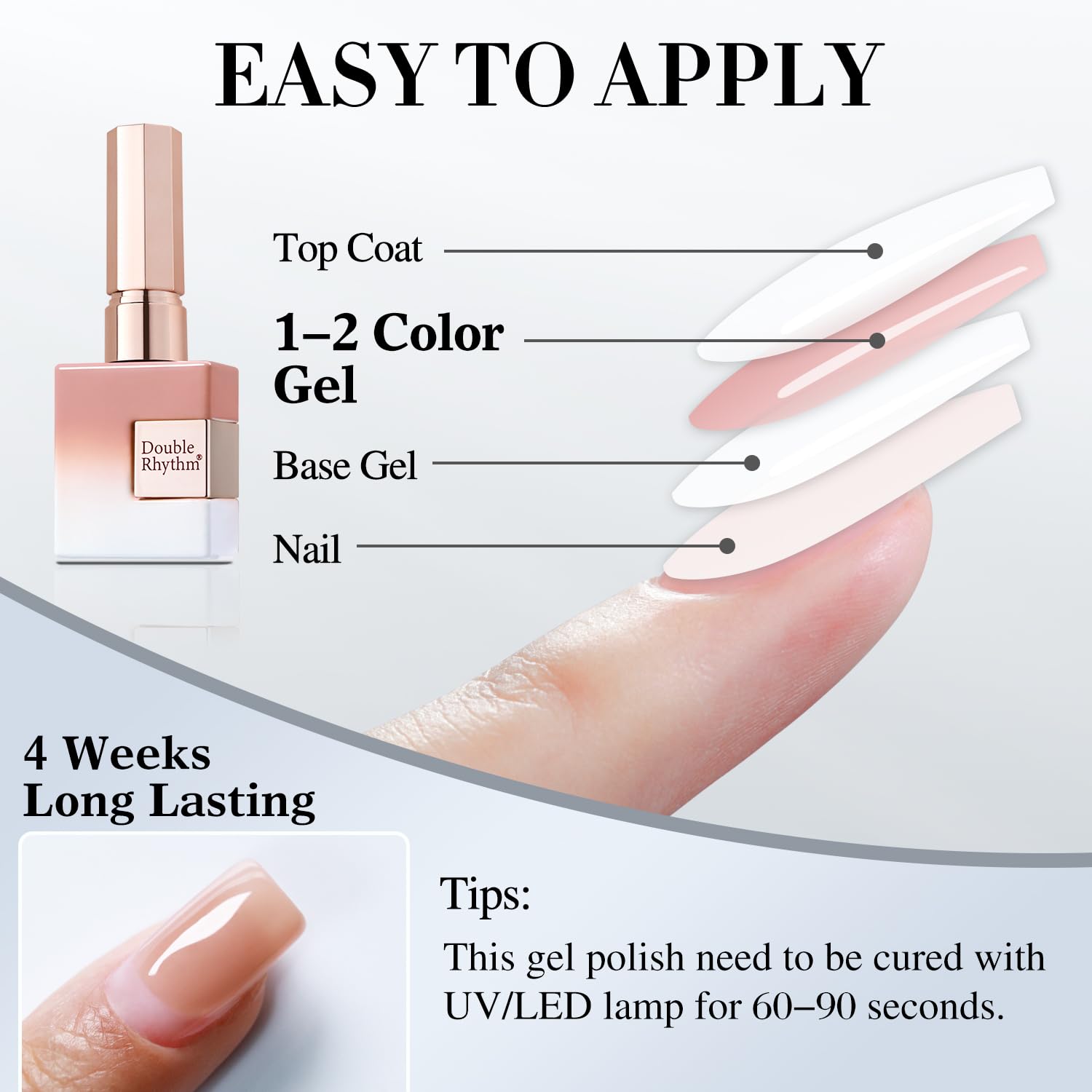 Envase de 15 ml de Double Rhythm Jelly Nude para retoques en casa.