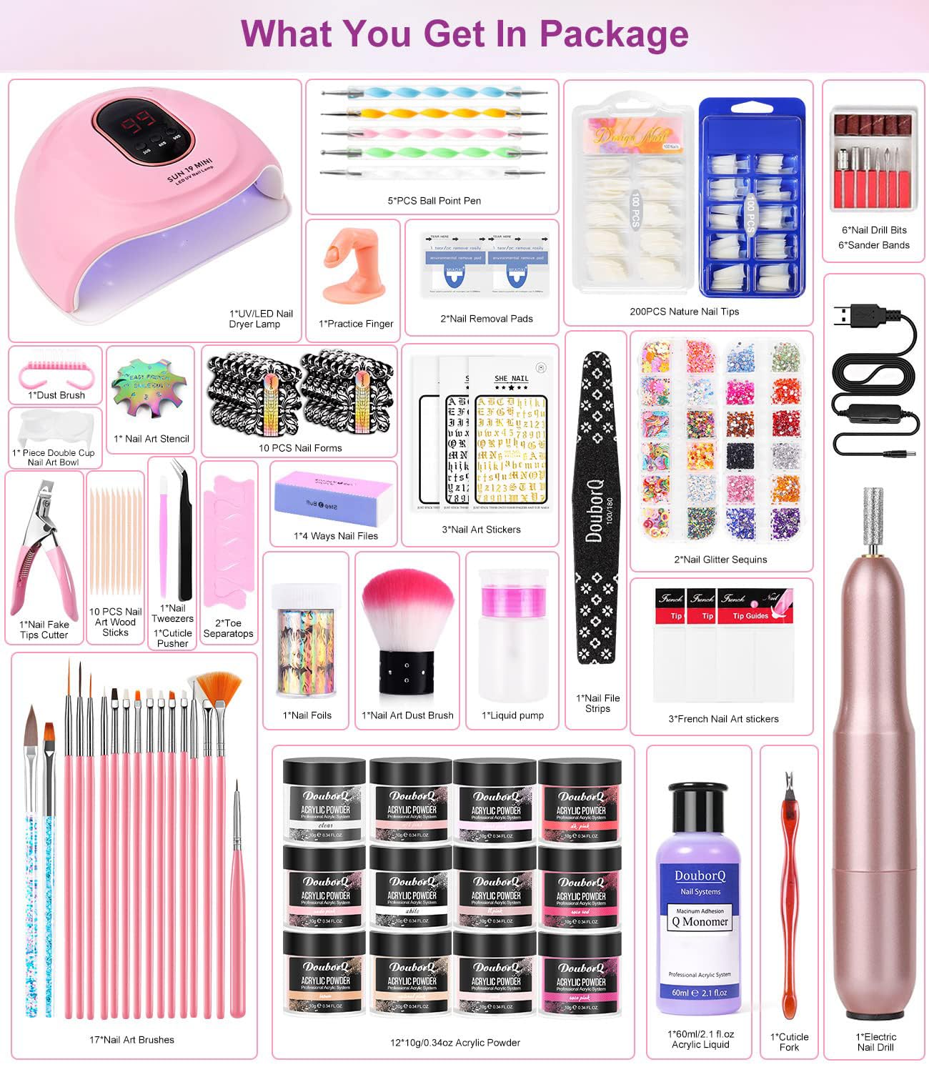 DouborQ kit acrilico: cristales brillantes para decoraciones elegantes