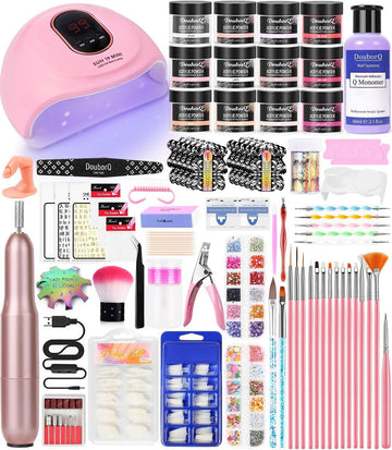 DouborQ kit acrilico: lámpara de uñas para secado rápido
