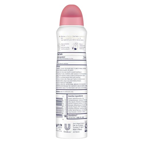 Dove desodorante en aerosol para axilas suaves y uso diario