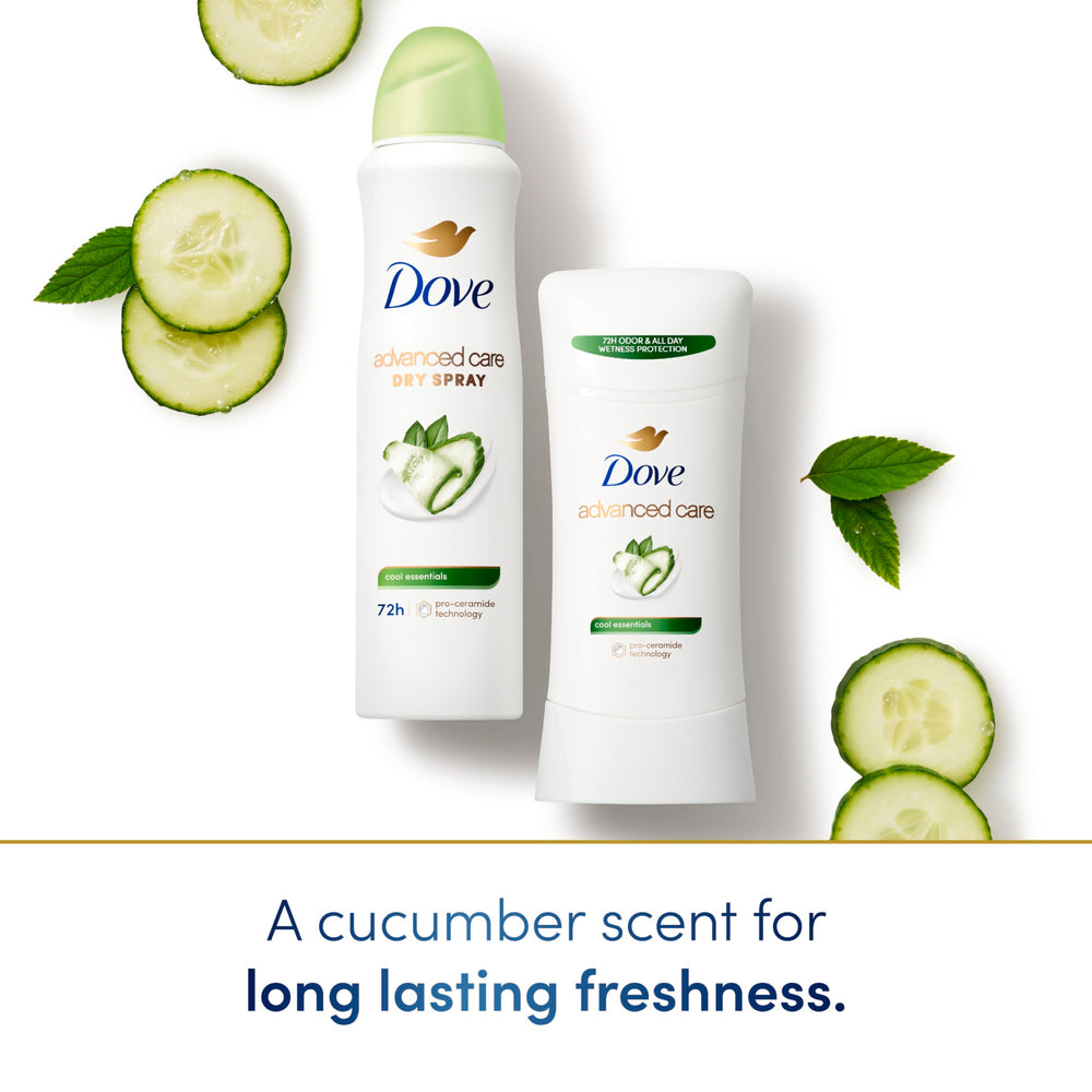 Dove Advanced Care Desodorante Stick Axilas, aplicación suave en axilas para piel seca y cómoda.