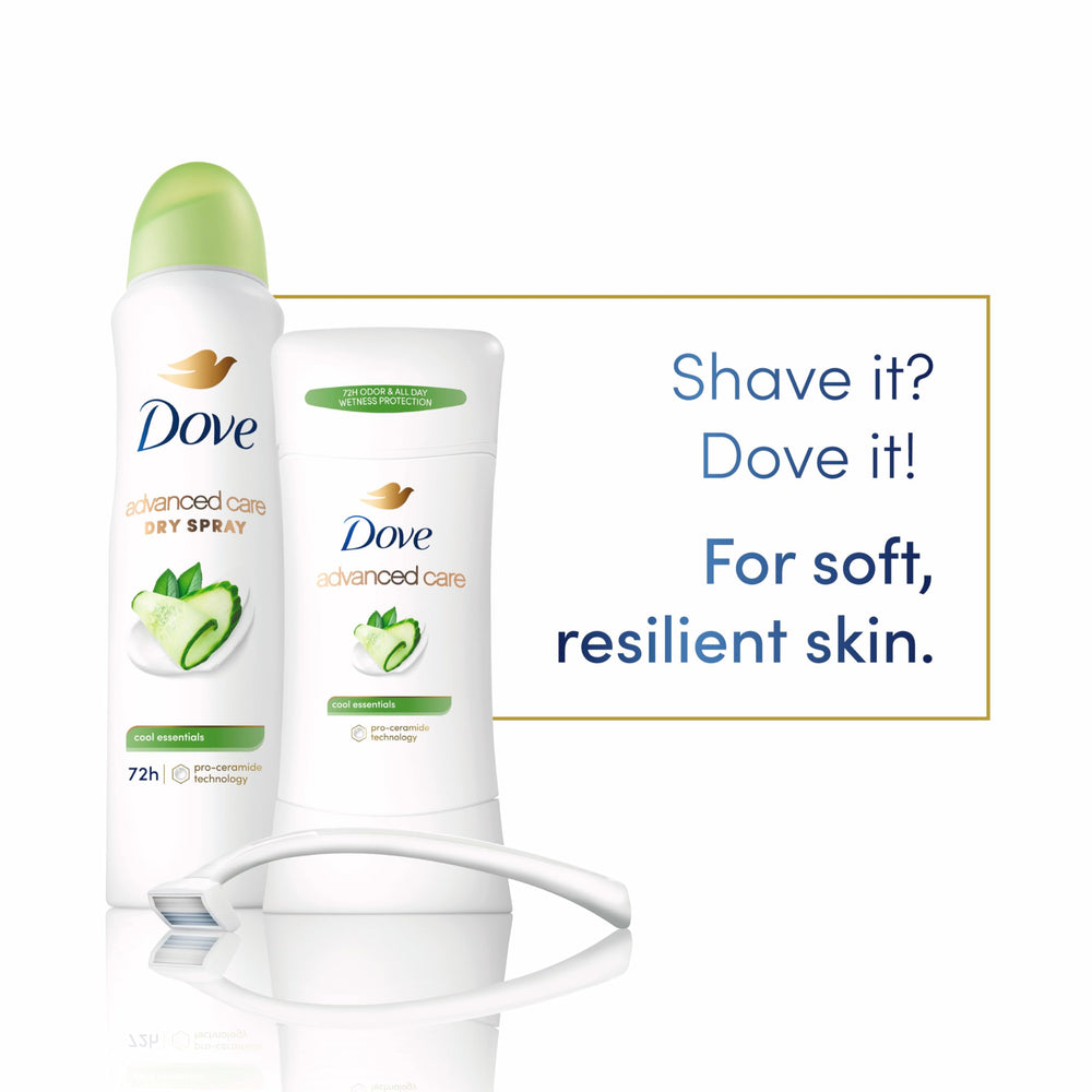 Dove Advanced Care Barra Pro-Ceramida, fórmula suave que cuida la barrera cutánea.