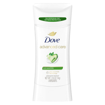 Dove Advanced Care Desodorante Stick, cuidado suave para axilas con fragancia fresca.