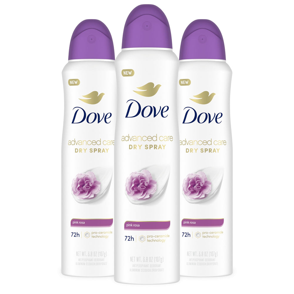Dove Advanced Care Desodorante en aerosol rosa ofrece protección 72 h para axilas secas y frescas