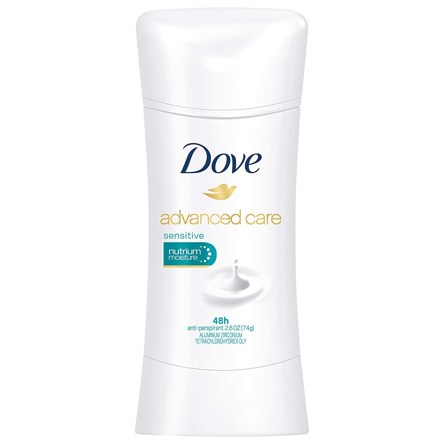 Dove Cuidado Avanzado Desodorante para Piel Sensible con protección antitranspirante suave