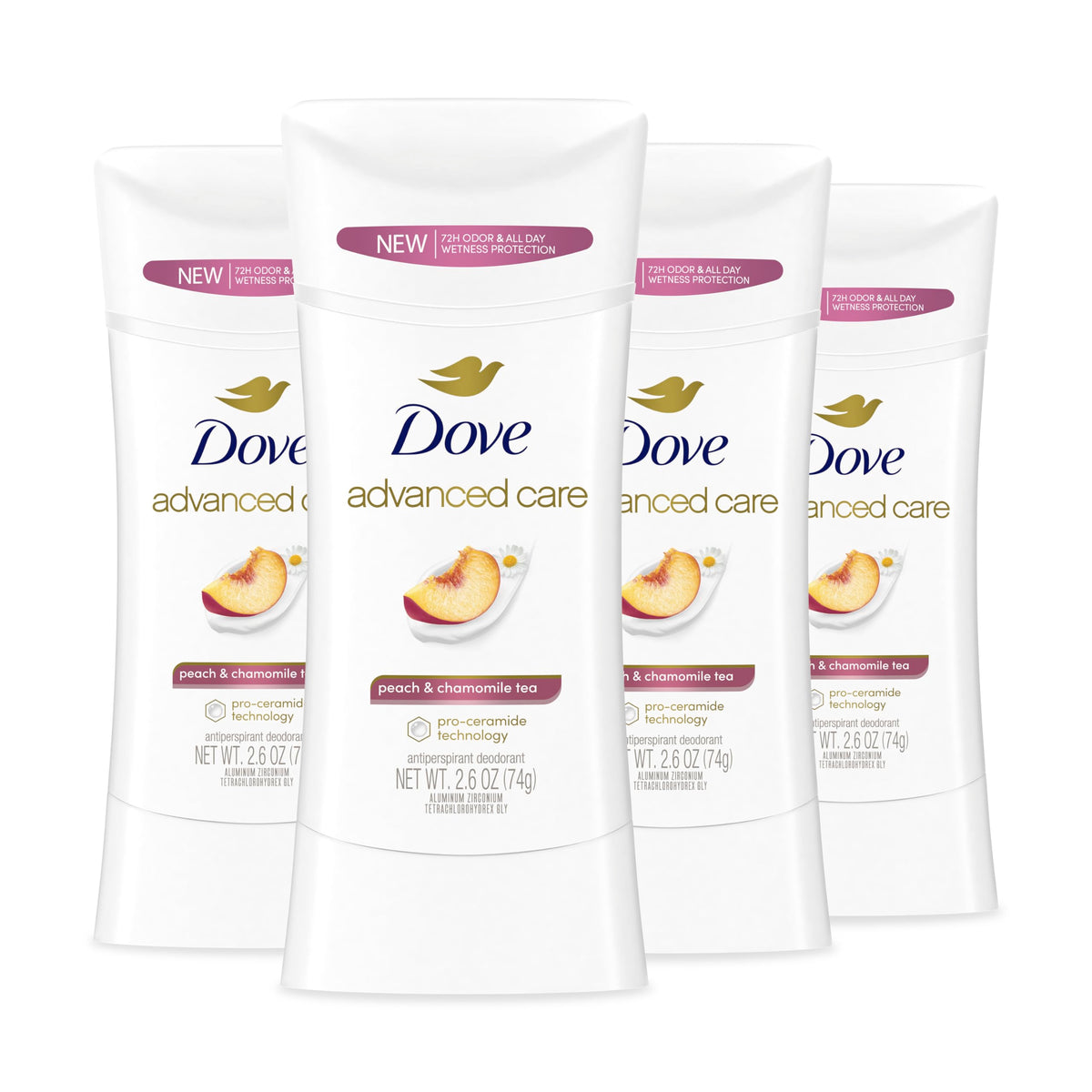 Dove Cuidado Avanzado Melocotón y Manzanilla: aplicación suave en axilas.