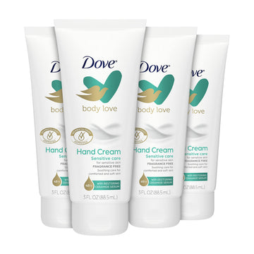 Dove Amor Corporal crema de manos sensible para piel seca, envase visible para uso diario
