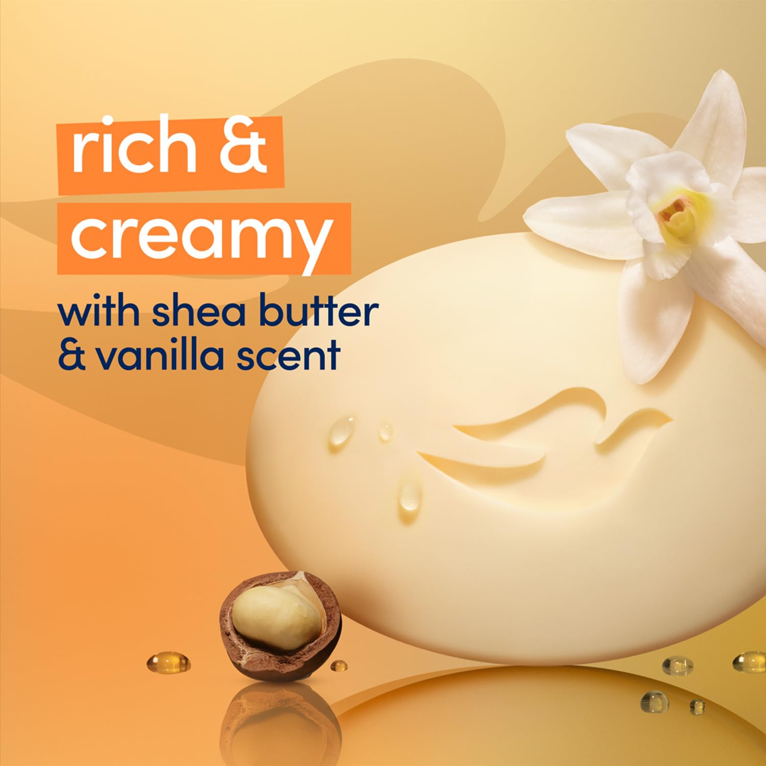 Dove fragancia vainilla, aroma suave en la piel.
