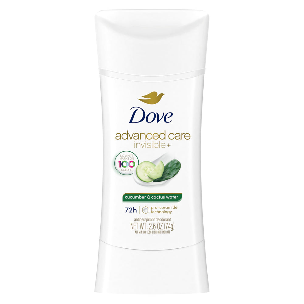 Dove Avance Cuidado Desodorante en barra Pepino y Agua de Cactus, piel suave