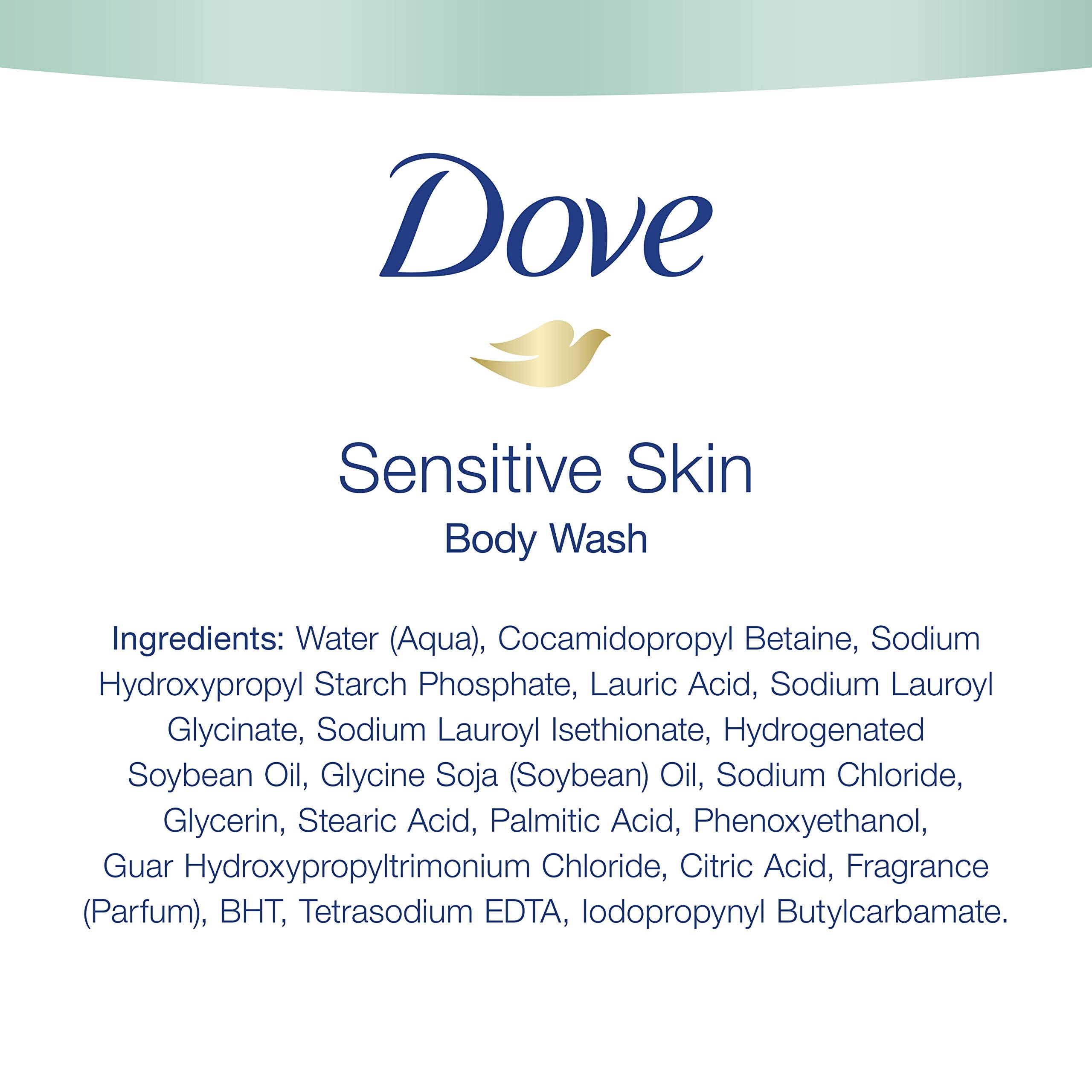 Etiqueta hipoalergenica de Dove, diseño suave para piel sensible.