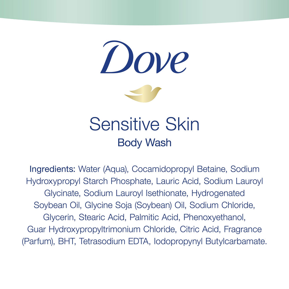 Etiqueta hipoalergenica de Dove, diseño suave para piel sensible.