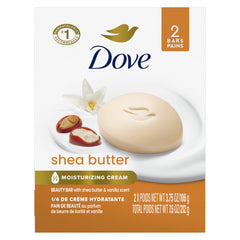 Dove barra con Shea manteca y aroma suave, hidrata la piel