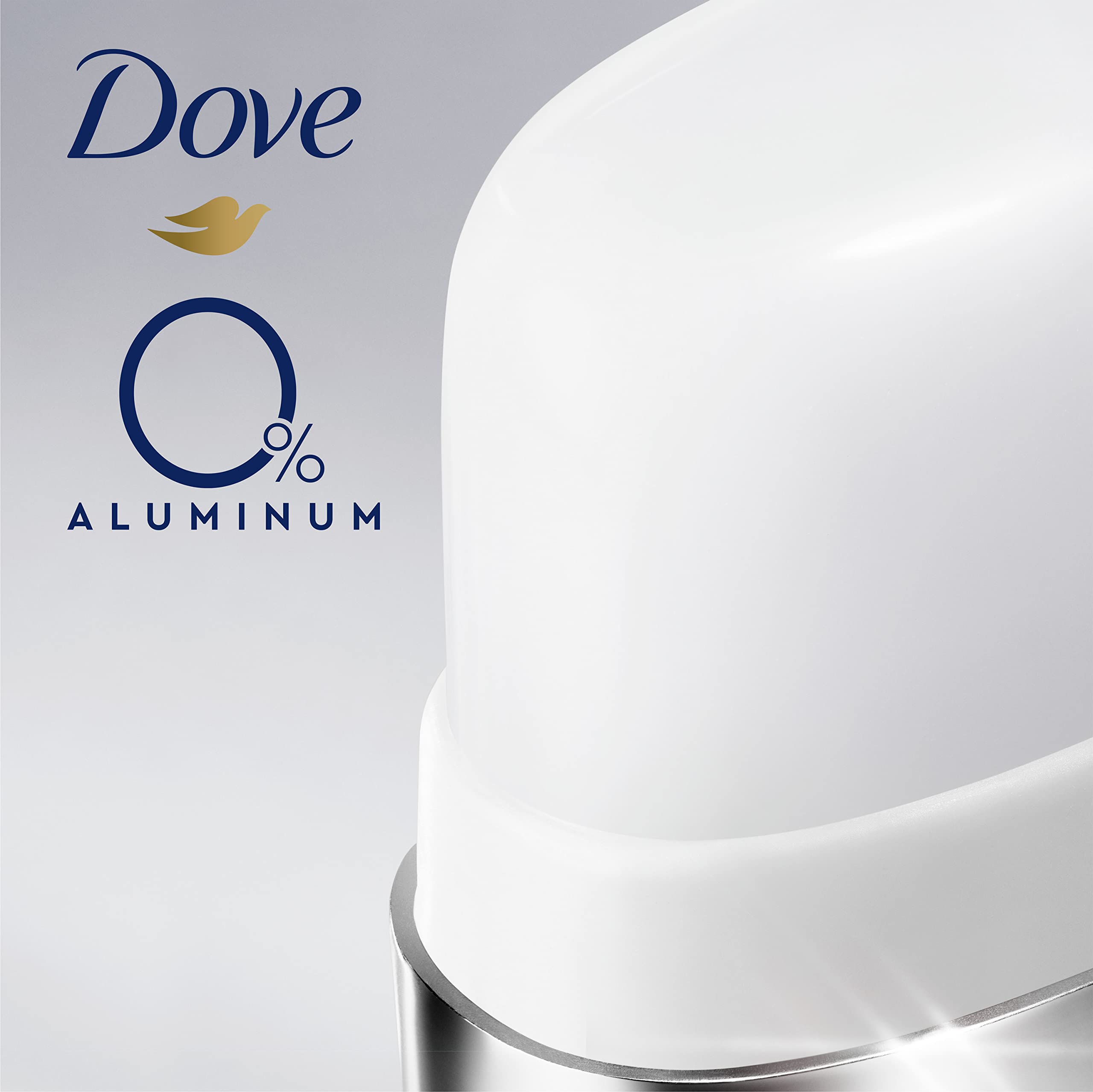 Dove base de desodorante en acero inoxidable para recambio duradero.