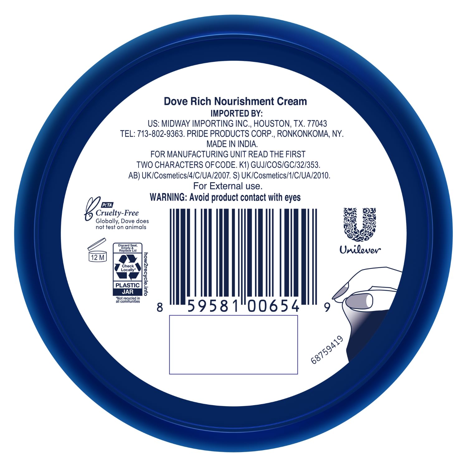 Dove Body Love crema de absorción rápida para rostro, manos y cuerpo.