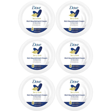 Dove Body Love crema con ceramidas: tarro visible para hidratación intensa de piel seca.