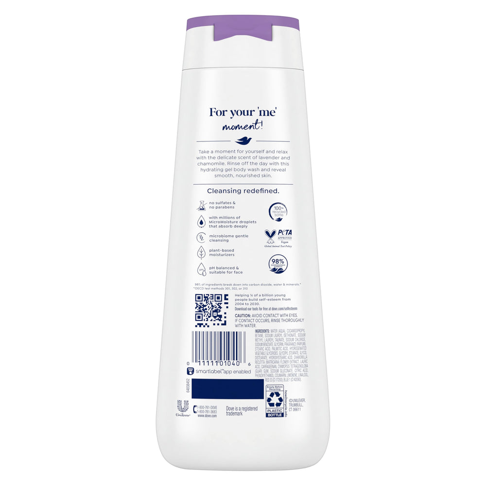 Dove botella relajante de lavanda y manzanilla para uso diario